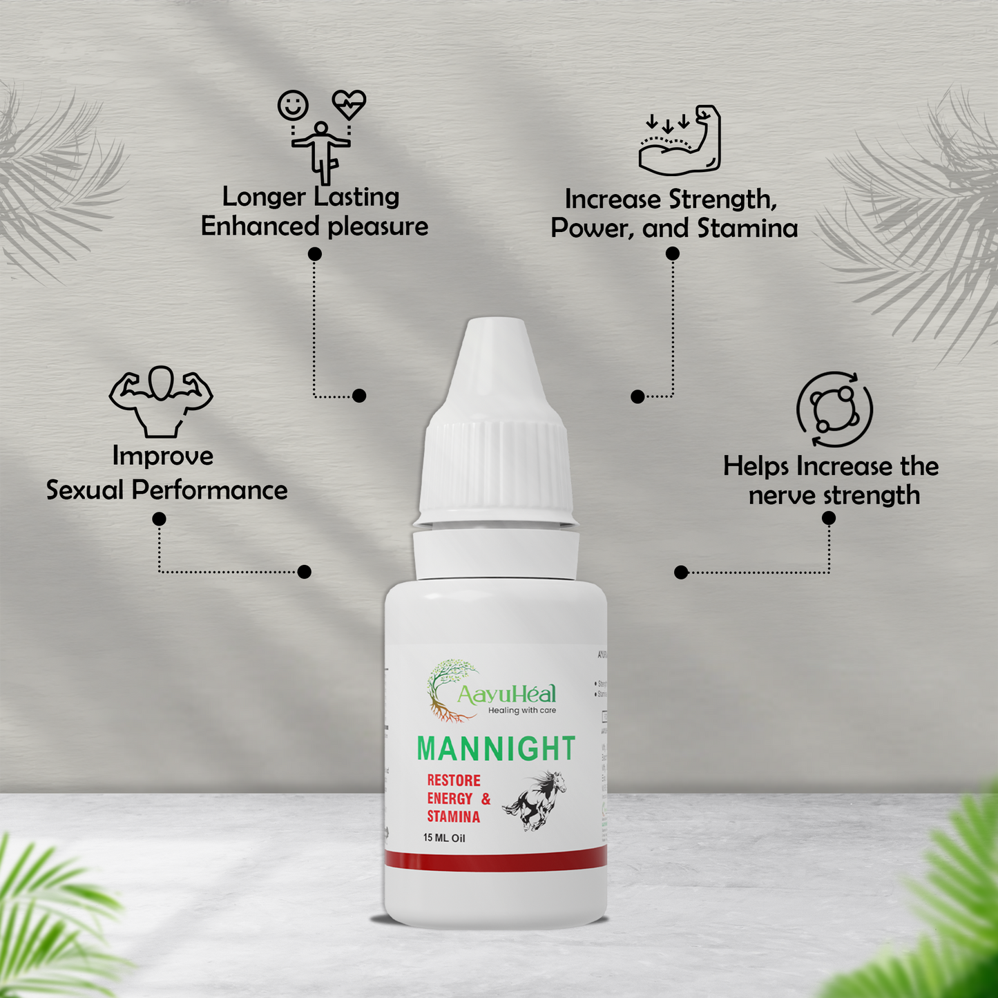 Total Wellness Boost – Ayurvedic Men’s Energy, Strength & Vitality Kit | ManNight Tablets + Oil