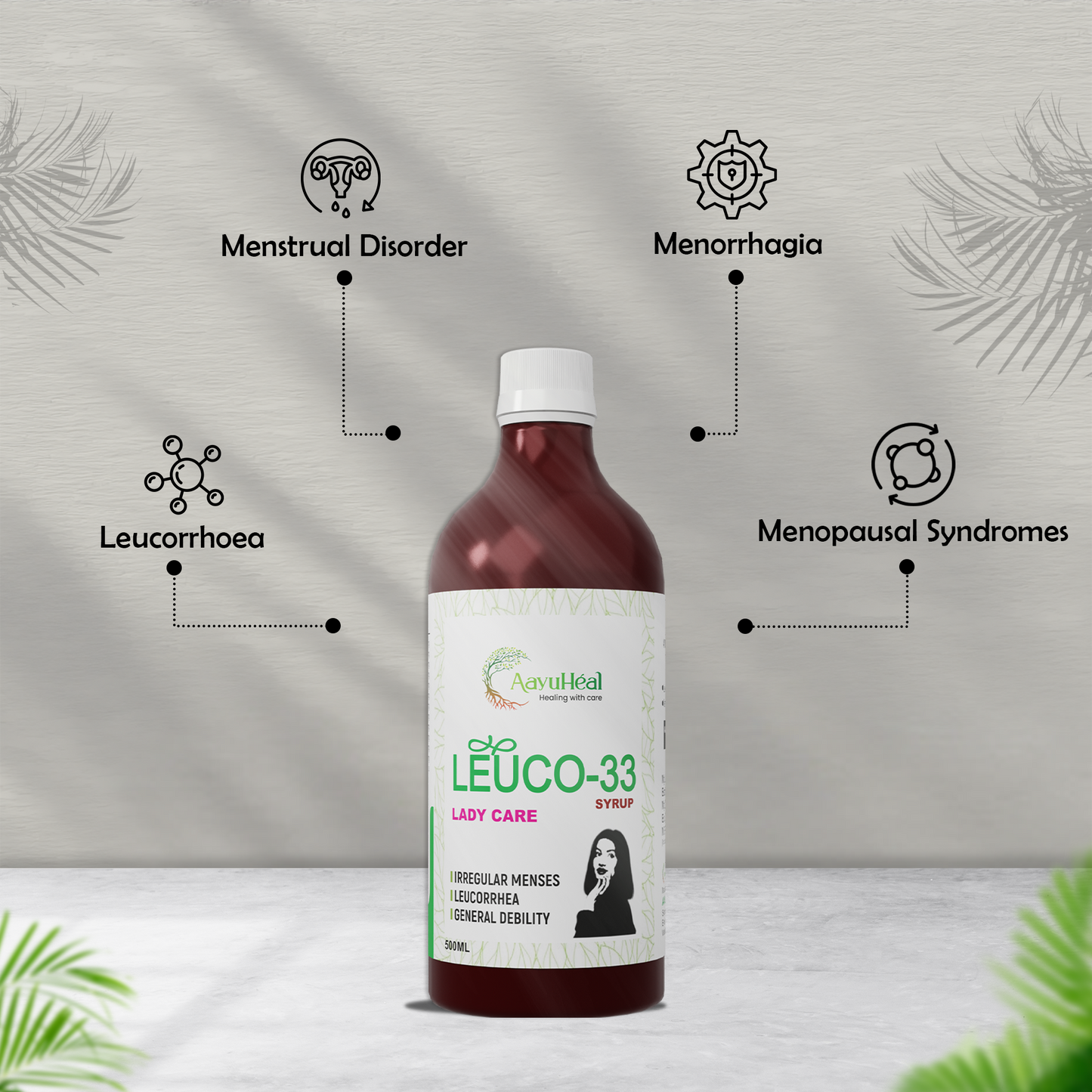 Leuco-33 Syrup – Ayurvedic Support for Leucorrhoea, Irregular Periods & Hormonal Balance