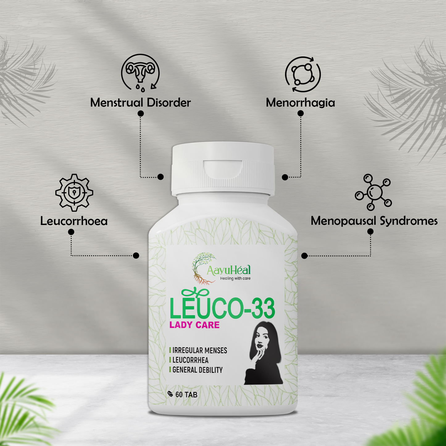 Leuco-33 Tablets – Ayurvedic Support for Leucorrhoea, Irregular Periods & Hormonal Balance