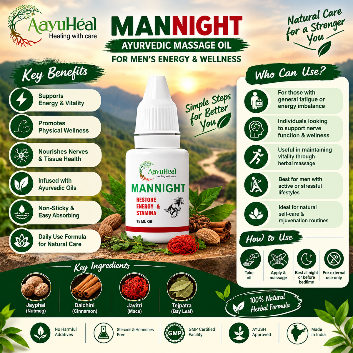 ManNight Oil – Ayurvedic Men's Massage & Wellness Oil