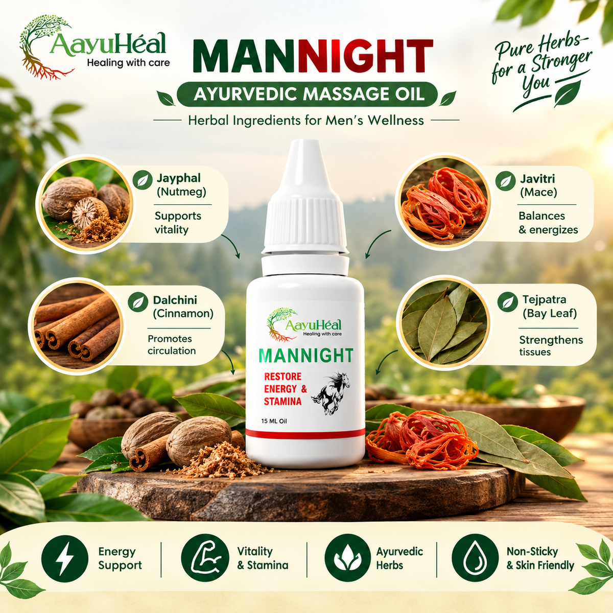 ManNight Oil – Ayurvedic Men's Massage & Wellness Oil