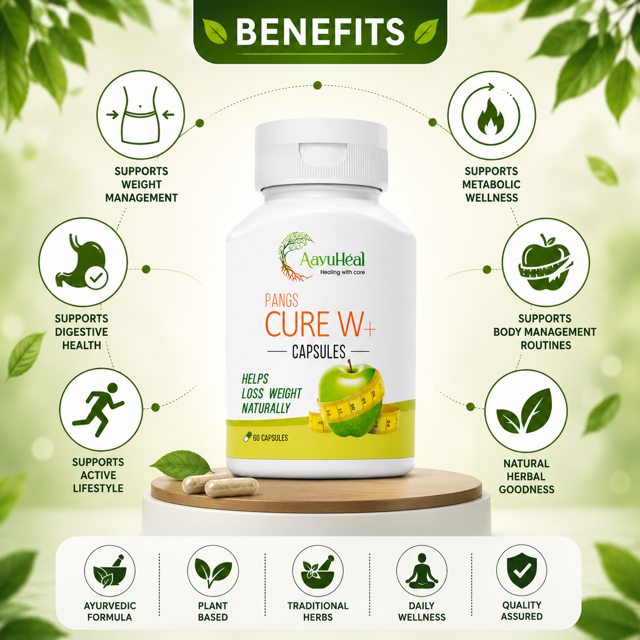 AayuHeal Garcinia + 13 Herbs Ayurvedic Capsules for Metabolic and Digestive Wellness Support