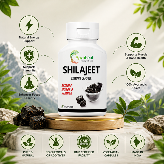 AayuHeal Shilajit Extract Capsules | Ayurvedic Daily Energy & Stamina Support