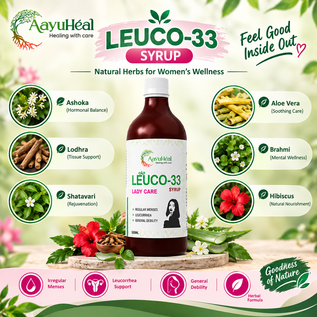 Leuco-33 Syrup Ayurvedic Women's Menstrual & Reproductive Wellness Support