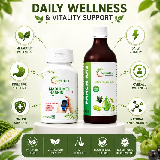 MadhuMeh Nashini Tablets & Panch Ras Combo | Ayurvedic Diabetes Wellness Support