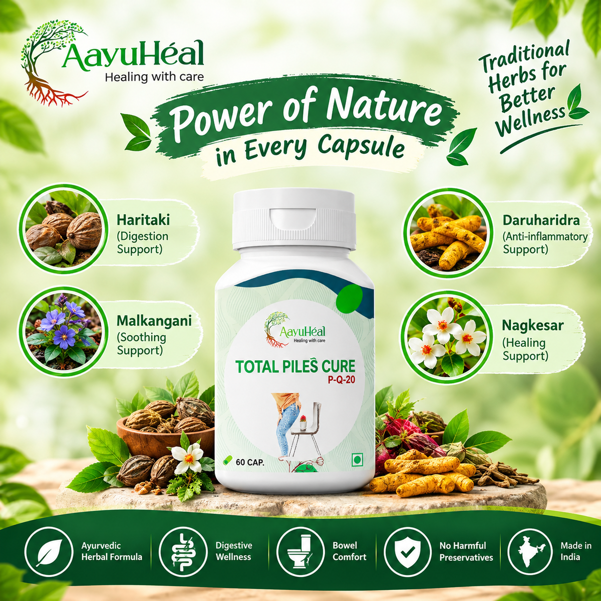 Piles Relief tablets Ayurvedic Piles, Fissure & Digestive Wellness Support