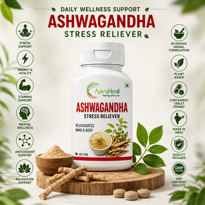 Ashwagandha Extract Tablets | Ayurvedic Herbal Wellness & Stress Support | 60 Tablets