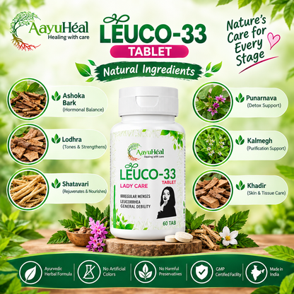 Leuco-33 Tablets Ayurvedic Women's Menstrual & Reproductive Wellness Support