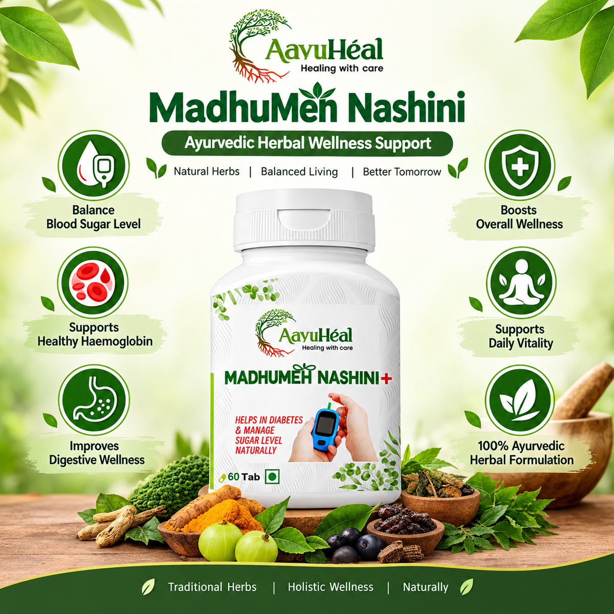 MadhuMeh Nashini Tablets Ayurvedic Support for Metabolic Balance & Daily Wellness