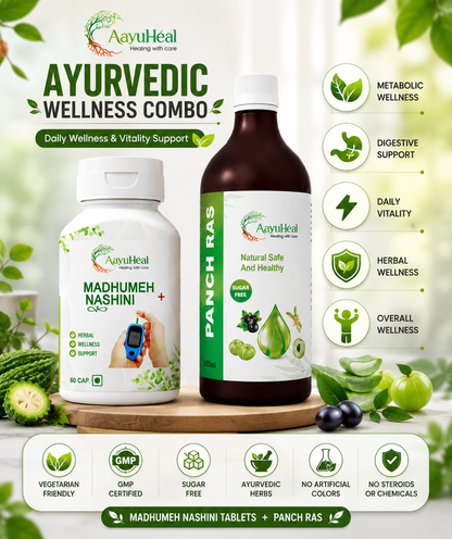 MadhuMeh Nashini Tablets & Panch Ras Combo | Ayurvedic Diabetes Wellness Support