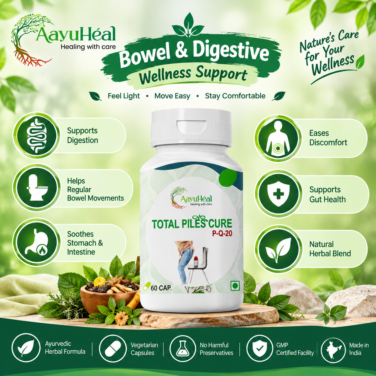 Piles Relief tablets Ayurvedic Piles, Fissure & Digestive Wellness Support