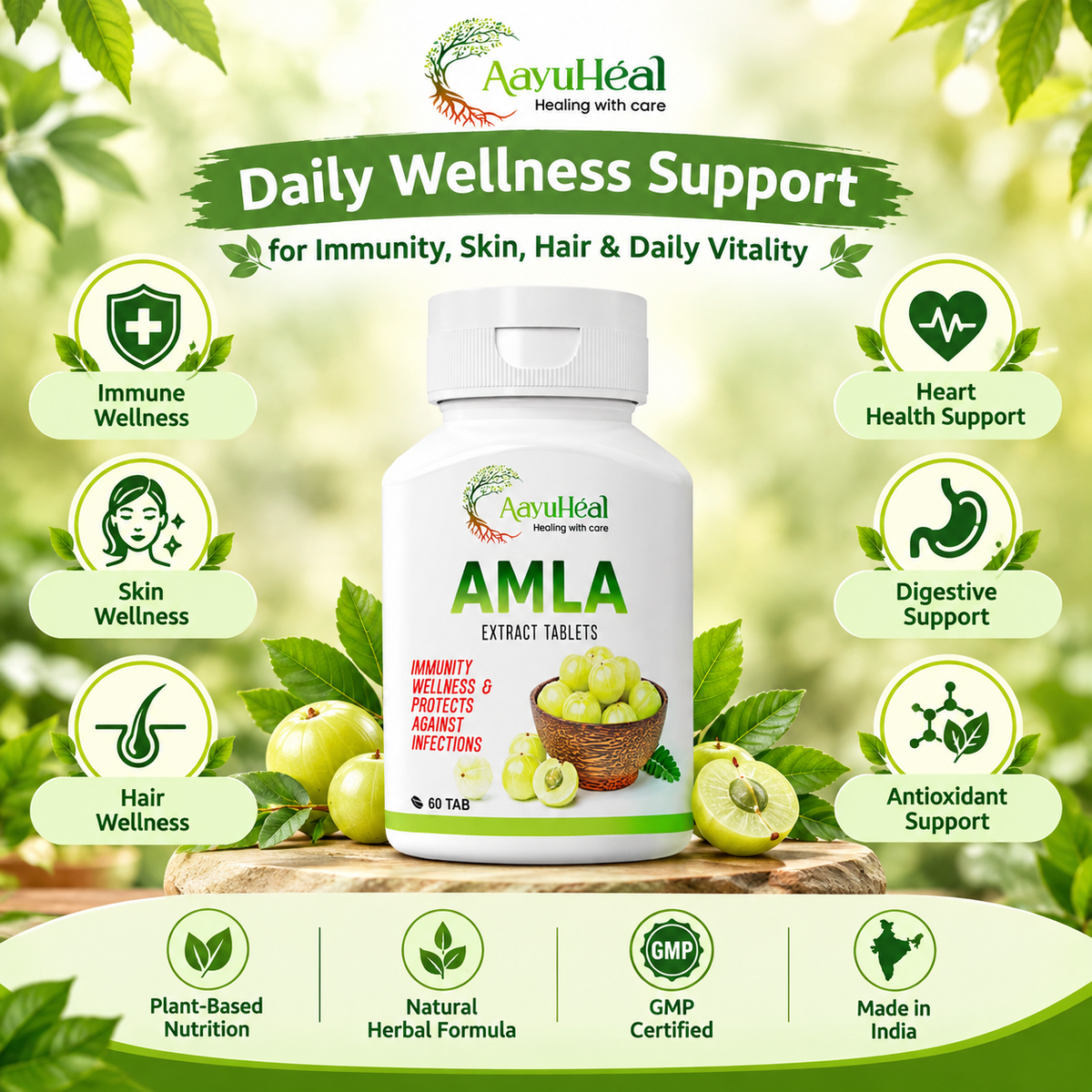Amla Extract Tablets – Natural Vitamin C for Immunity, Skin & Hair