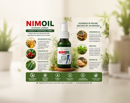 NimOil Ayurvedic Herbal Massage Oil  Body & Joint Comfort  60 ml