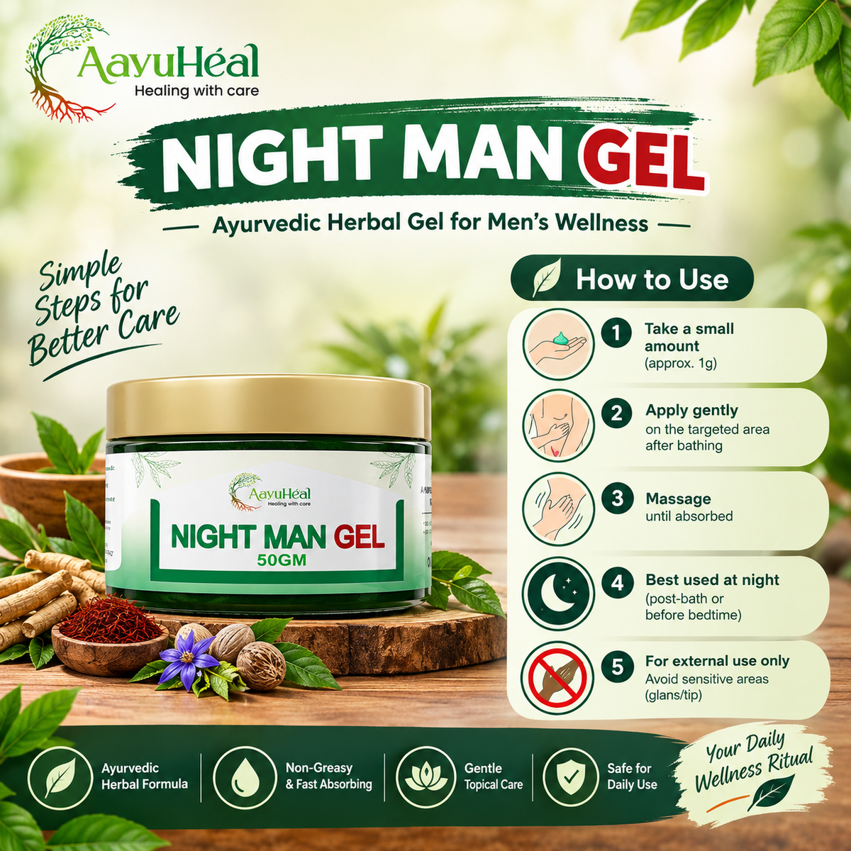NightMan Gel | Ayurvedic Men's Topical Wellness Gel