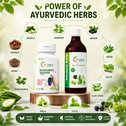 MadhuMeh Nashini Tablets & Panch Ras Combo | Ayurvedic Diabetes Wellness Support