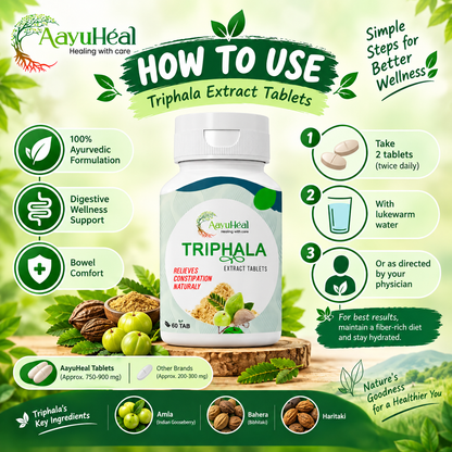 Triphala Extract Tablets Ayurvedic Digestive & Bowel Wellness Support