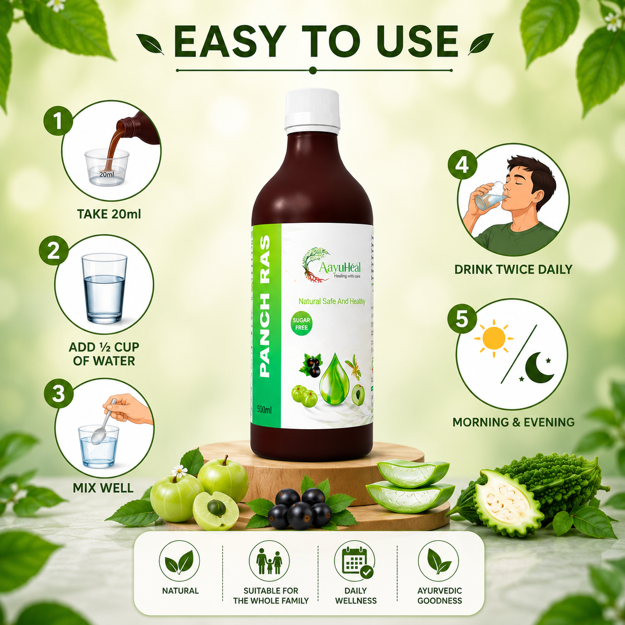 Panch Ras Herbal Wellness Juice | Ayurvedic Support for Haemoglobin Balance, Metabolic Wellness & Daily Vitality