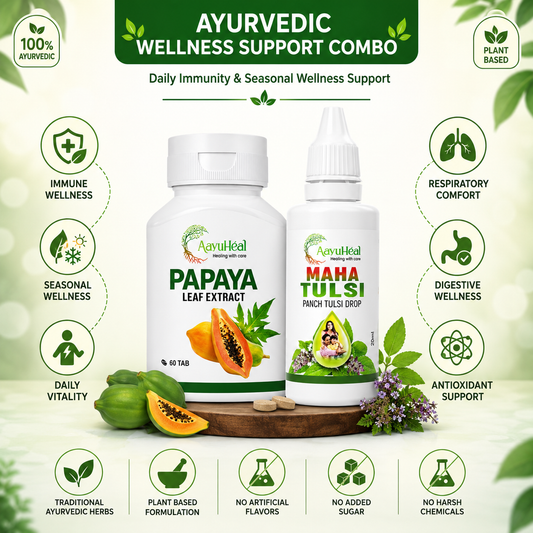 Papaya + Panch Tulsi Herbal Wellness Combo | Ayurvedic Immunity & Seasonal Wellness Support