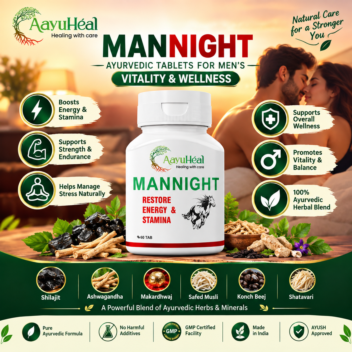 ManNight Tablets – Ayurvedic Men's Vitality & Wellness Support