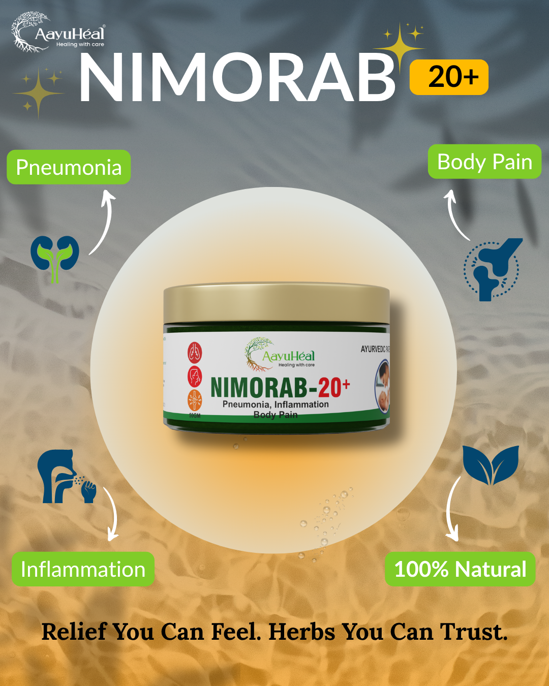 Nimorab‑20+ Balm – Ayurvedic All-Purpose Relief Balm for Cold, Cough, Congestion, & Pain